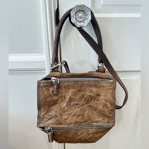 GIVENCHY Brown Leather Medium Pepe Pandora Bag